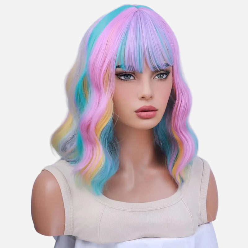 perruque-tricolore-carre-pas-cher