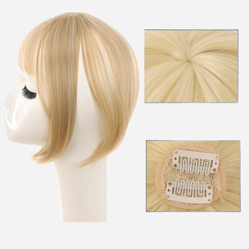 frange effilée blonde