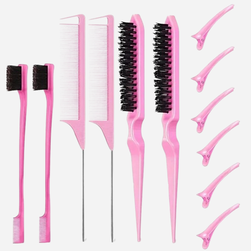 Lot De 2 Peignes à Chignon Latéraux En Plastique Noir - Style Français, Dents Pointues, Umiin