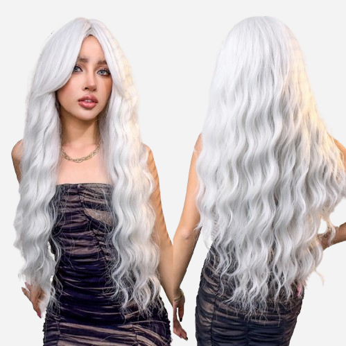 perruque-argentee-longue