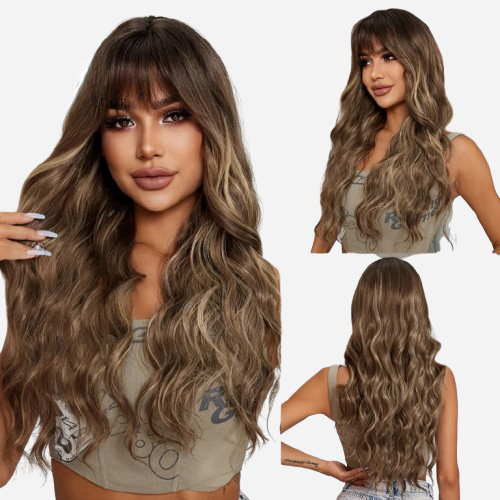 perruque-brune-meches-dorees