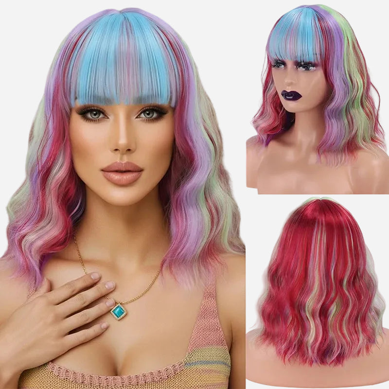 perruque-multicolore-carre-pas-cher