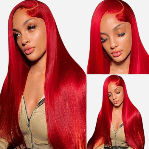 Perruque Longue Rouge Bouclée 65cm - Synthétique - Femme