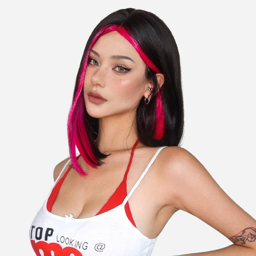  perruque-noir-et-rose