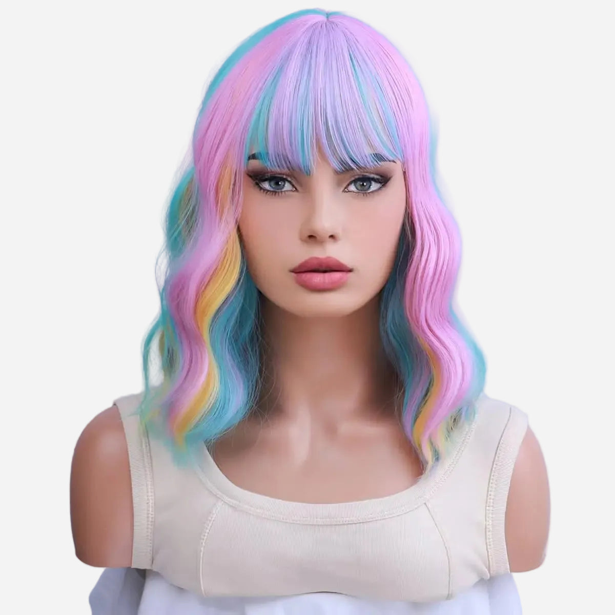 perruque-tricolore-carre-pas-cher