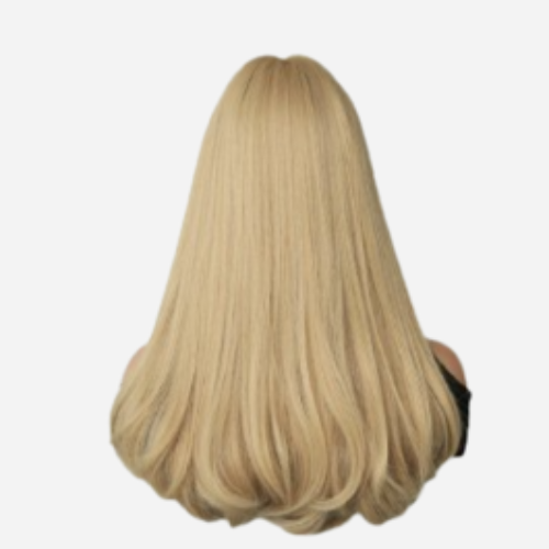 perruque blonde avec une frange