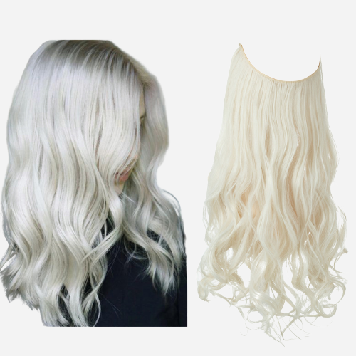 extension fil aux cheveux blond polaire