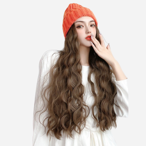 perruque avec un bonnet orange