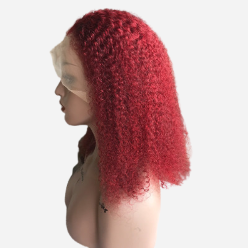 perruque cheveux boucle rouge
