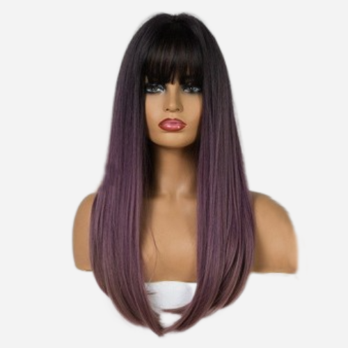 perruque avec les cheveux violet