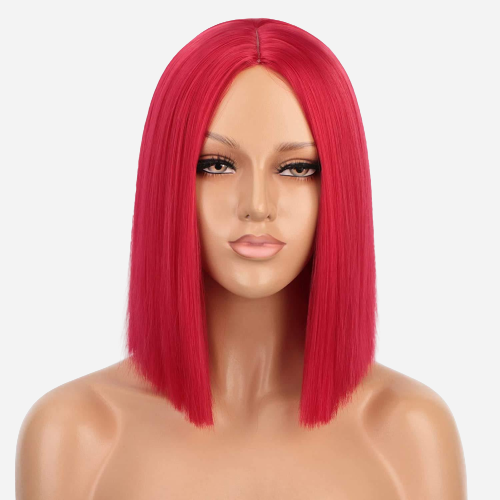 perruque de femme rouge courte