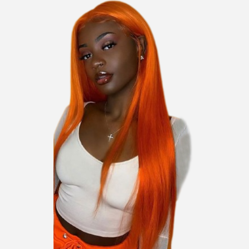 perruque femme orange